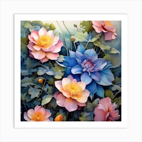 Lotus Flower Painting Art Print