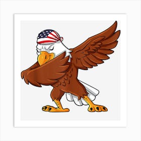 Hot Trend Dabbing American Bald Eagle 4th Of July Dab Art Print