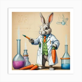 Rabbit In Lab Coat 3 Art Print