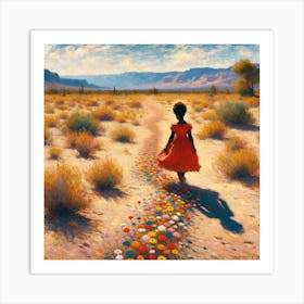 Girl in a Red Dress Art Print