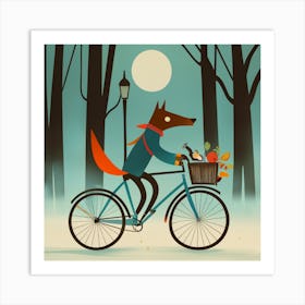 Fox On A Bike 1 Art Print