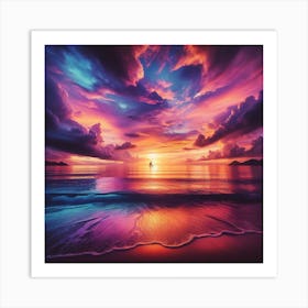 Sunset On The Beach Art Print