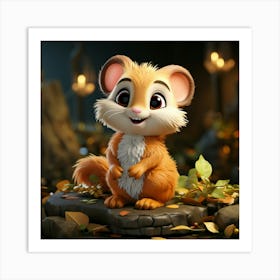 Mouse In The Forest Art Print