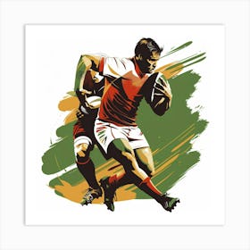 Rugby Player Running 3 Art Print