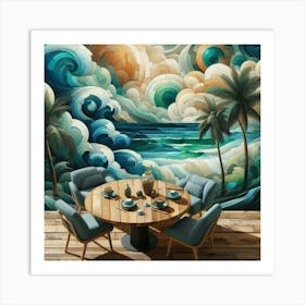 Epoxy resin art in landscape Abstract Painting Art Print