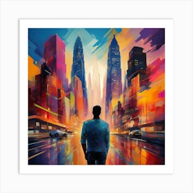 Man In City Art Print