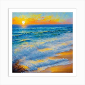 Sunset On The Beach 1 Art Print