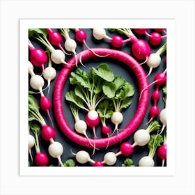 Radishes In A Circle Art Print