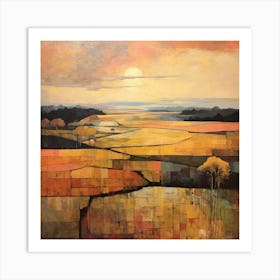 Sunset Over The Fields Art Print