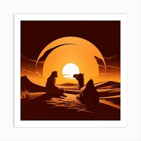 Camel In The Desert Art Print