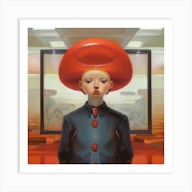 Boy With A Red Hat Art Print