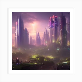 Futuristic Cityscape Art Print