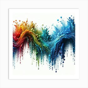 Colorful Splashes Of Paint Art Print