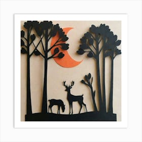 Deer In The Woods 4 Art Print