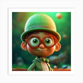 Boy In A Green Hat Art Print