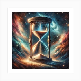 Cosmic Hourglass Wall Print Art A Captivating Depiction Of Time And The Universe, Perfect For Evoking Deep Thoughts And Wonder In Any Space Art Print