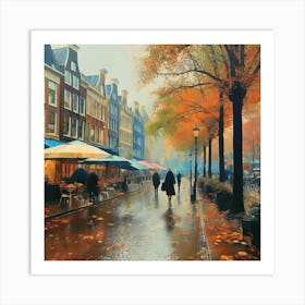 Amsterdam In The Rain 6 Art Print