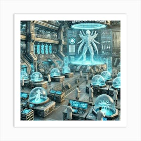 A Detailed Futuristic Scene Depicting The Asterian Art Print