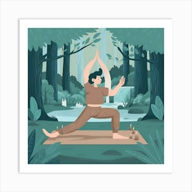 a person practicing yoga or meditation in a peaceful Art Print
