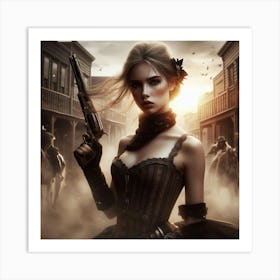 Sexy Girl With Guns Art Print