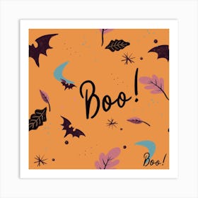 Vintage Orange Batty Boo Art Print