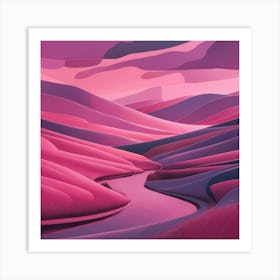 Pink Landscape 7 Art Print