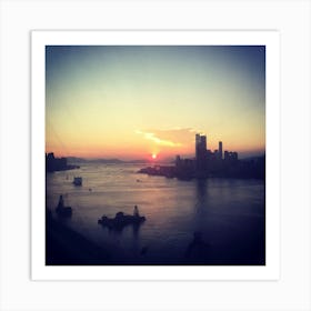 Summer Evening, Victoria Harbour, Hong Kong Art Print