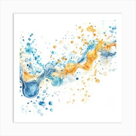 Water Splashes On White Background Art Print