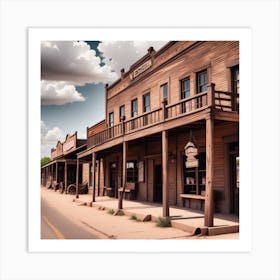 Western Town In Texas With Horses No People Mysterious (1) Art Print