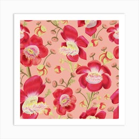 Floral Maximalist Beige Art Print