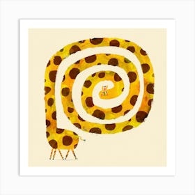 Giraffe Going In Circles 1 Art Print