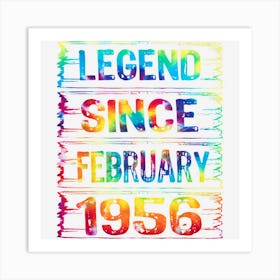 February 67 Years Old Since 1956 67th Birthday Gifts Tie Dye Art Print