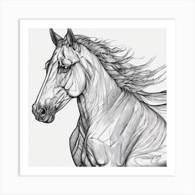 Horse Drawing Art Print