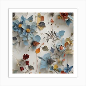 Blue Flowers Art Print