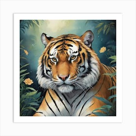 Tiger Doesn't Lose Sleep Animal Art Print 0 Art Print