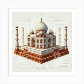 Taj Mahal cross-section V1 Art Print