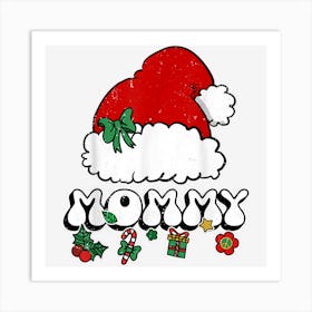 Mommy Santa Retro Christmas Groovy Pajamas Xmas Mother 1 Art Print