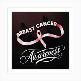 Women Breast Cancer Awareness background in Pink Ribbon international symbol for month October clipart and poster clipart and wall art 5 Art Print