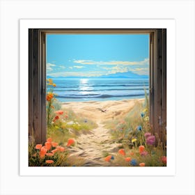 Open Door To The Beach Art Print