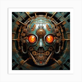 Rusty Steampunk Skull Art Print