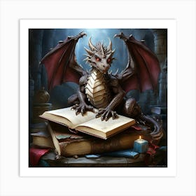 Dragon Reading Book 2 Art Print