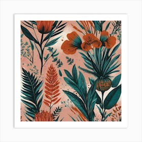 Tropical Flowers Art Print