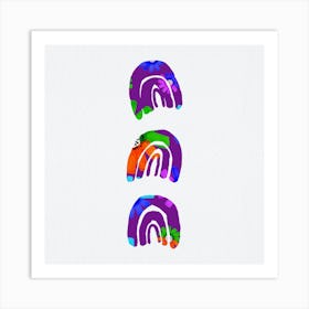 Floral Triple Rainbow Art Print