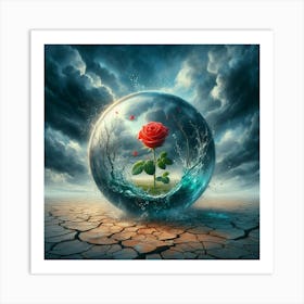 Rose In A Glass Art Print