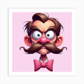 Cartoon Character With Mustache Art Print