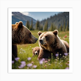 Grizzly Bears 1 Art Print