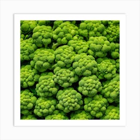 Close Up Of Green Broccoli 2 Art Print