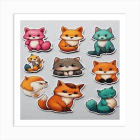 Foxes Art Print