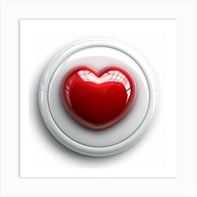 Heart Button Stock Photo 1 Art Print