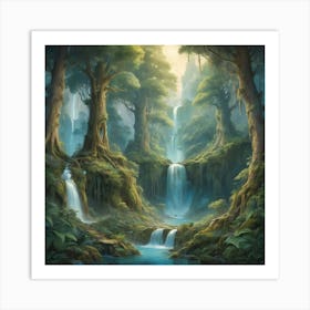 Waterfall In The Forest art print 1 Art Print